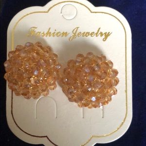 Crystal bead half ball studs